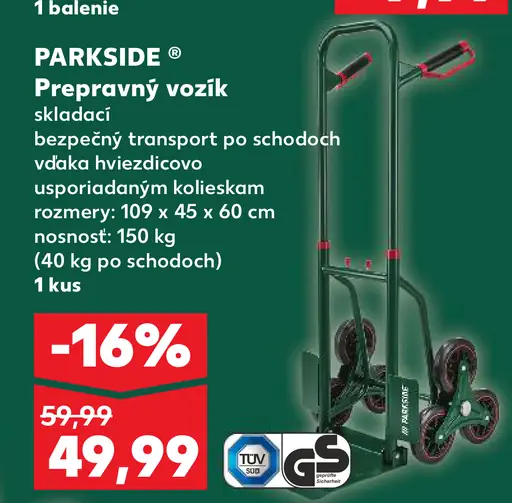 Parkside Prepravný vozík skladací