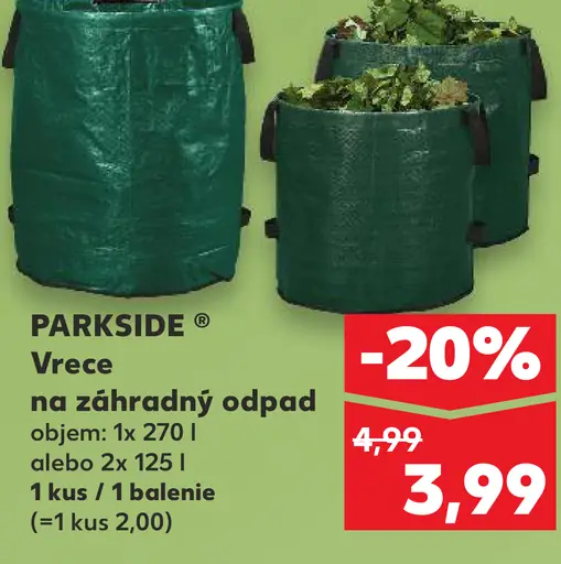 Parkside Vrece na záhradný odpad