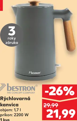 Bestron Rýchlovarná kanvica