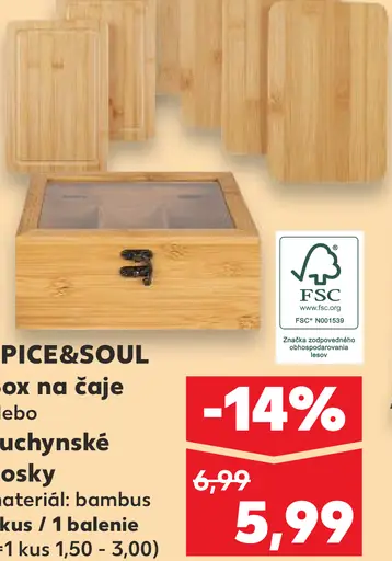 SPICE&SOUL Box na čaje alebo kuchynské dosky