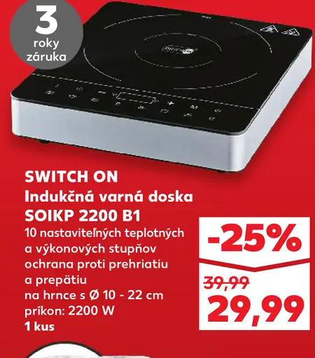 Switch On Indukčná varná doska SOIKP 2200 B1