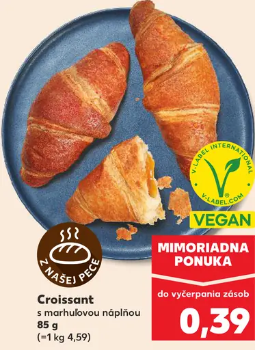 Croissant s marhuľovou náplňou