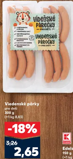 Viedenské párky pre deti