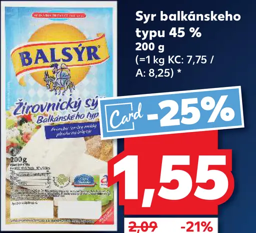 Balsýr Syr balkánskeho typu 45%