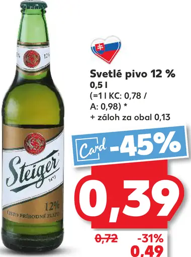 Svetlé pivo 12 % plechovka