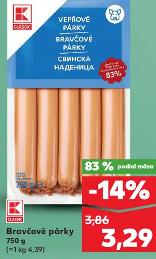 K-Classic Bravčové párky