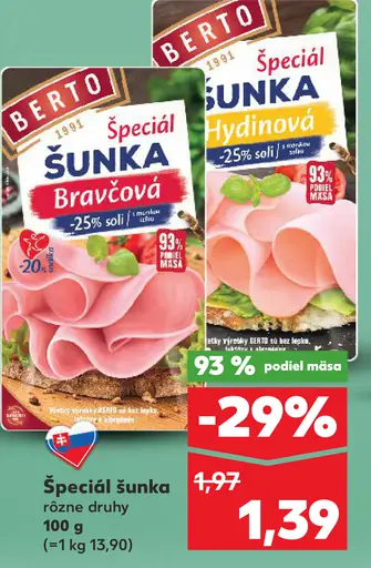 Berto Špeciál šunka bravčová