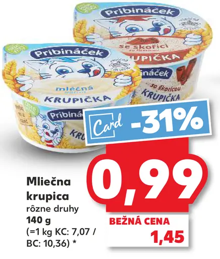 Pribináček Mliečna krupica