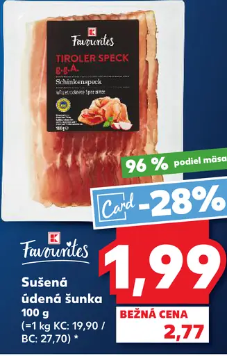K-Favourites Sušená údená šunka