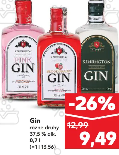 Kensington Gin rôzne druhy 37,5 % alk.