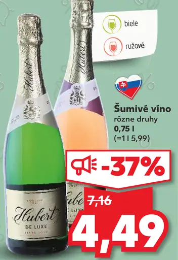 Hubert Šumivé víno rôzne druhy