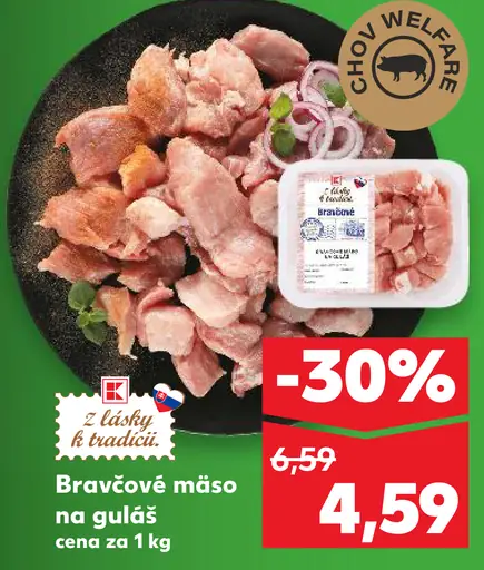 Bravčové mäso na guláš