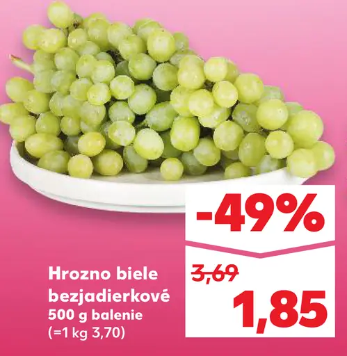 Hrozno biele bezjadierkové