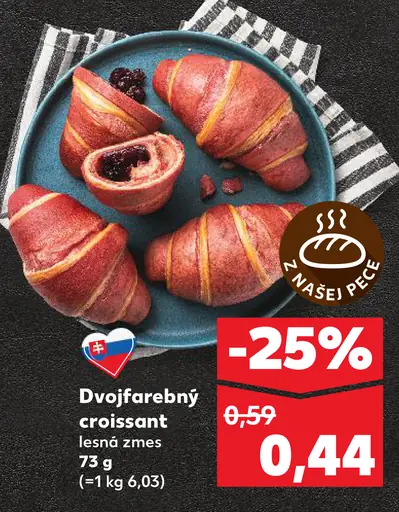 Dvojfarebný croissant lesná zmes