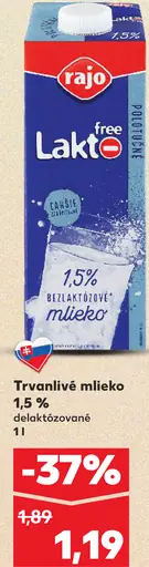 Rajo Trvanlivé mlieko 1,5%