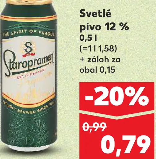 Staropramen Nealko pivo nealkoholické svetlé plechovka