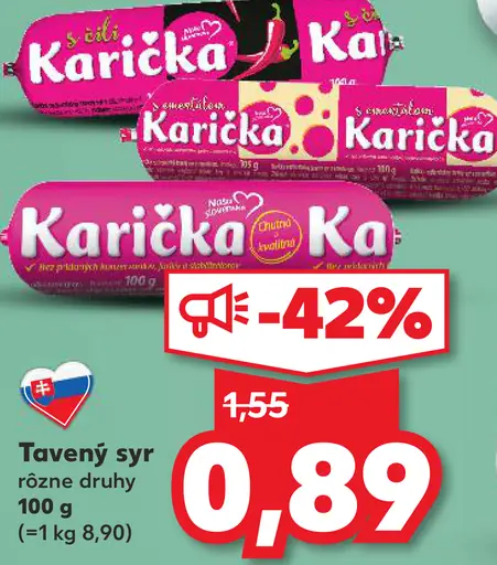 Karička črievko Tavený syr