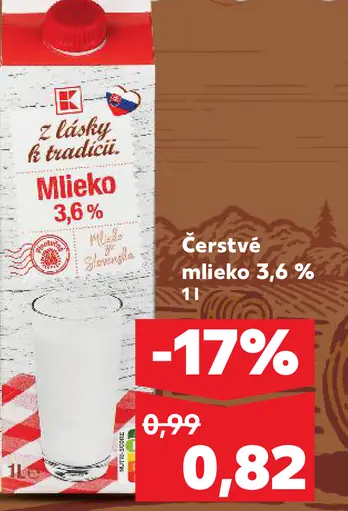 Tesco "Z lásky k tradícii" Mlieko 3,6%