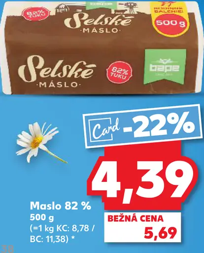 BIP Selské maslo 82 %