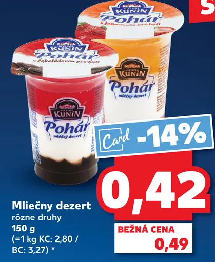 KUNÍN mliečny dezert