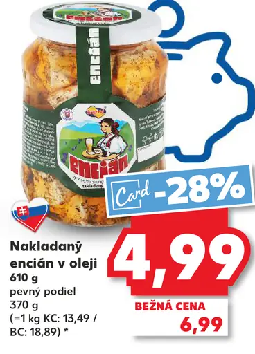 Nakladaný encián v oleji