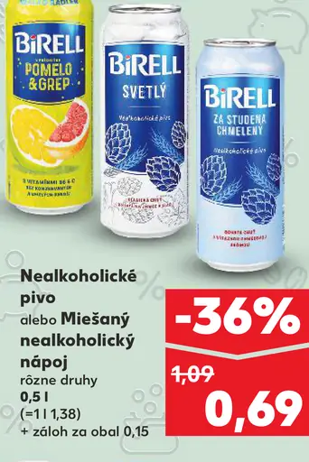 Birell Svetlé nealkoholické pivo