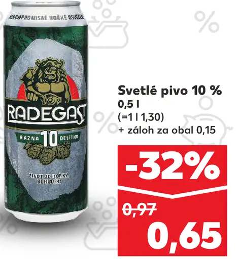 Radegast světlé pivo