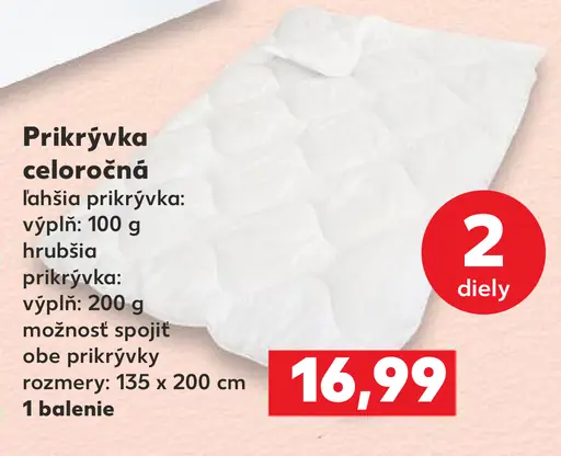 Prikrývka celoročná