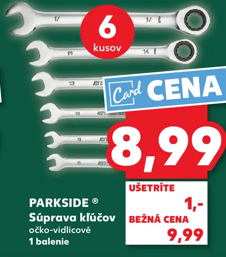 PARKSIDE Súprava kľúčov očko-videcové