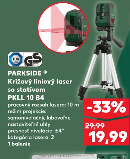 PARKSIDE Krížový líniový laser so statívom PKLL 10 D4