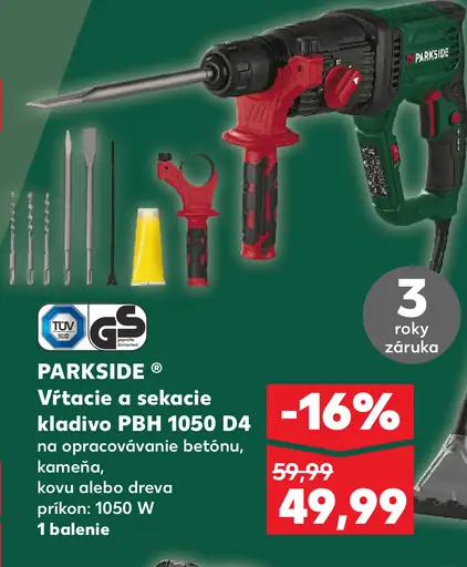 PARKSIDE Vŕtacie a sekacie kladivo PBH 1050 D4