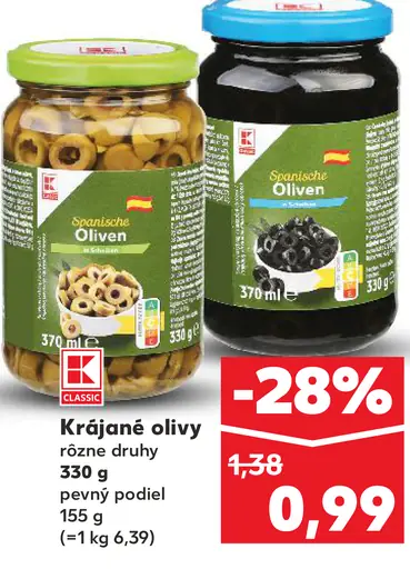 BonVale Krájané olivy