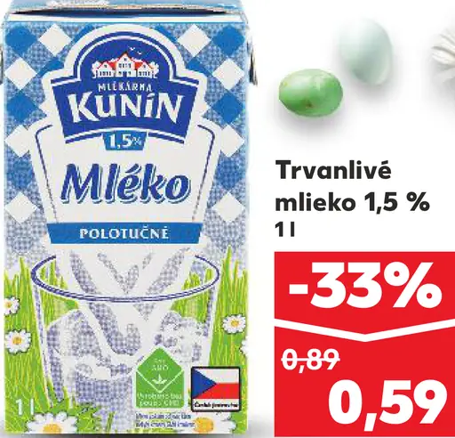 Krajina Kunín Trvanlivé mlieko