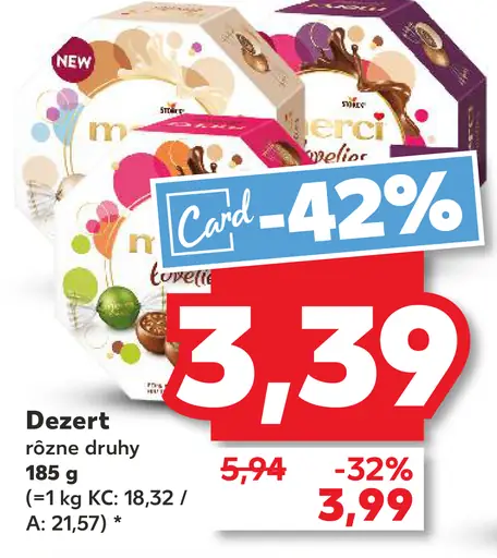 Dezert rôzne druhy