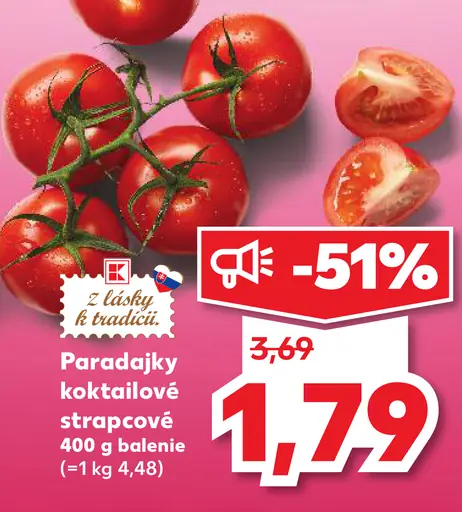 Paradajky koktailové strapcové