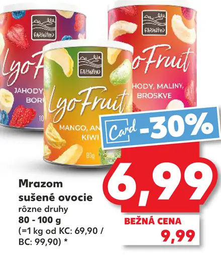 Kaufland Mrazom sušené ovocie