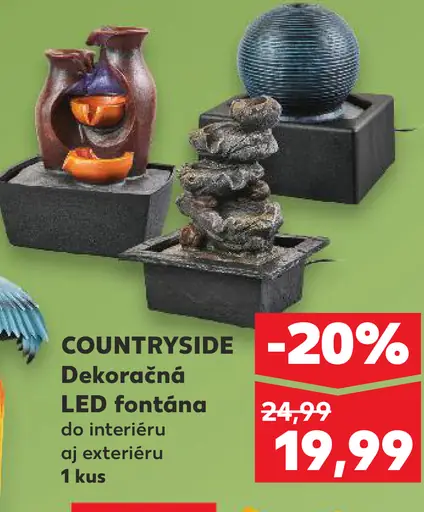 COUNTRYSIDE Dekoračná LED fontána