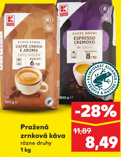 Pražená zrnková káva