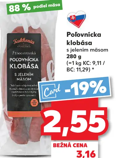 Premia Polovnícka klobása s jelením mäsom