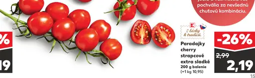 Paradajky cherry strapcové extra sladké
