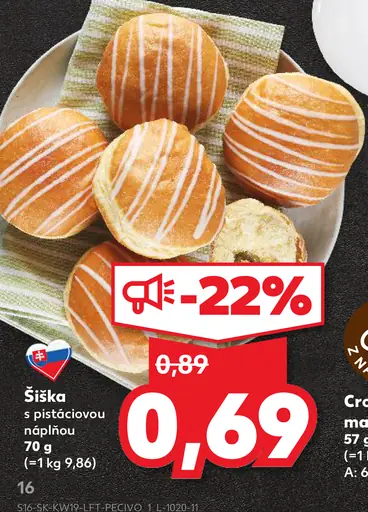 Šiška s pistáciovou náplňou