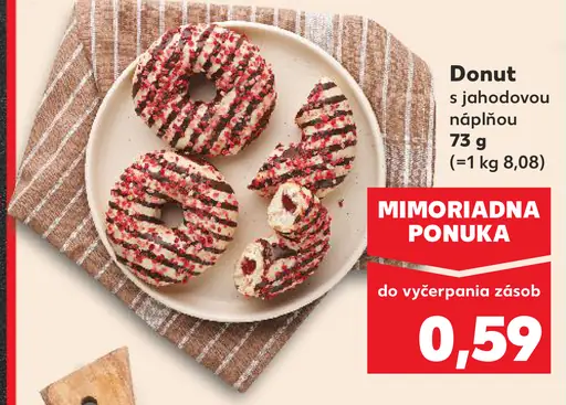 Donut s jahodovou príchuťou