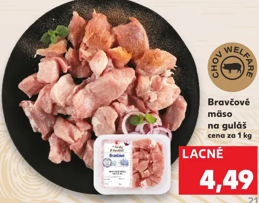 Bravčové mäso na guláš