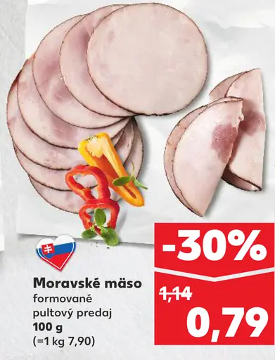 Moravské mäso formované putový predaj