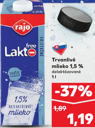 Rajo Trvanlivé mlieko 1,5%