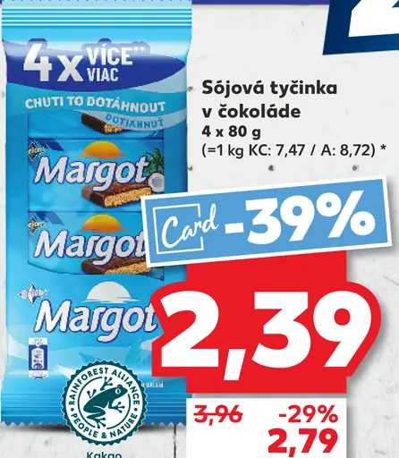 Margot Sójová tyčinka v čokoláde