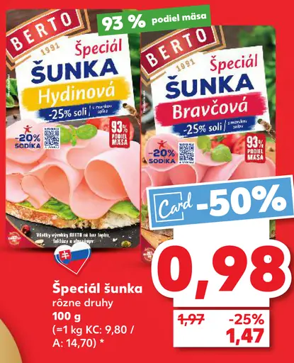 Berto Špeciál šunka bravčová