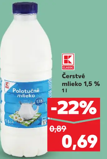 K-Classic Čerstvé mlieko 3,5 %