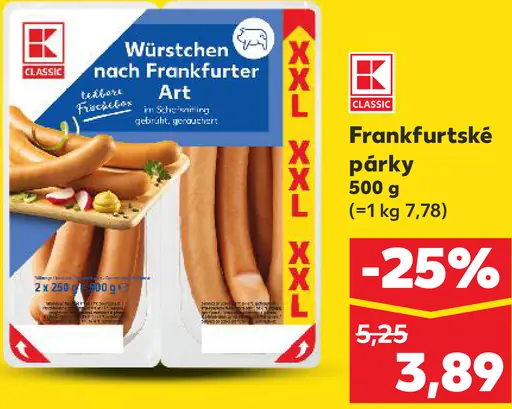 K-Classic Frankfurtské párky