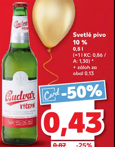 Budvar Výčepní svetlé výčapné pivo plechovka